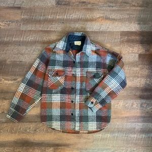 Vintage Wool Blend Shacket Rust and Grey Size Med